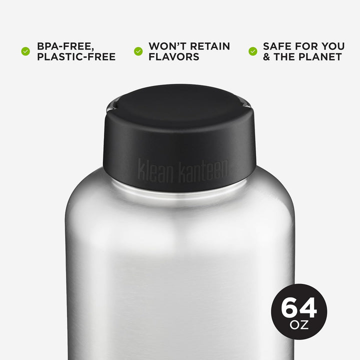 KleanKanteen Herren Wide Trinkflasche, Brushed Stainless, One Size