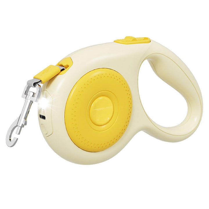 Einziehbare Hundeleine, 5m, Robuste Hundeleine aus Nylon mit LED-Licht, 360° Verwicklungssicher, Aus