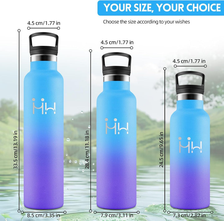 HoneyHolly Trinkflasche 1L, BPA-Frei, Trinkflasche Edelstahl, Thermosflasche, Auslaufsichere Isolier