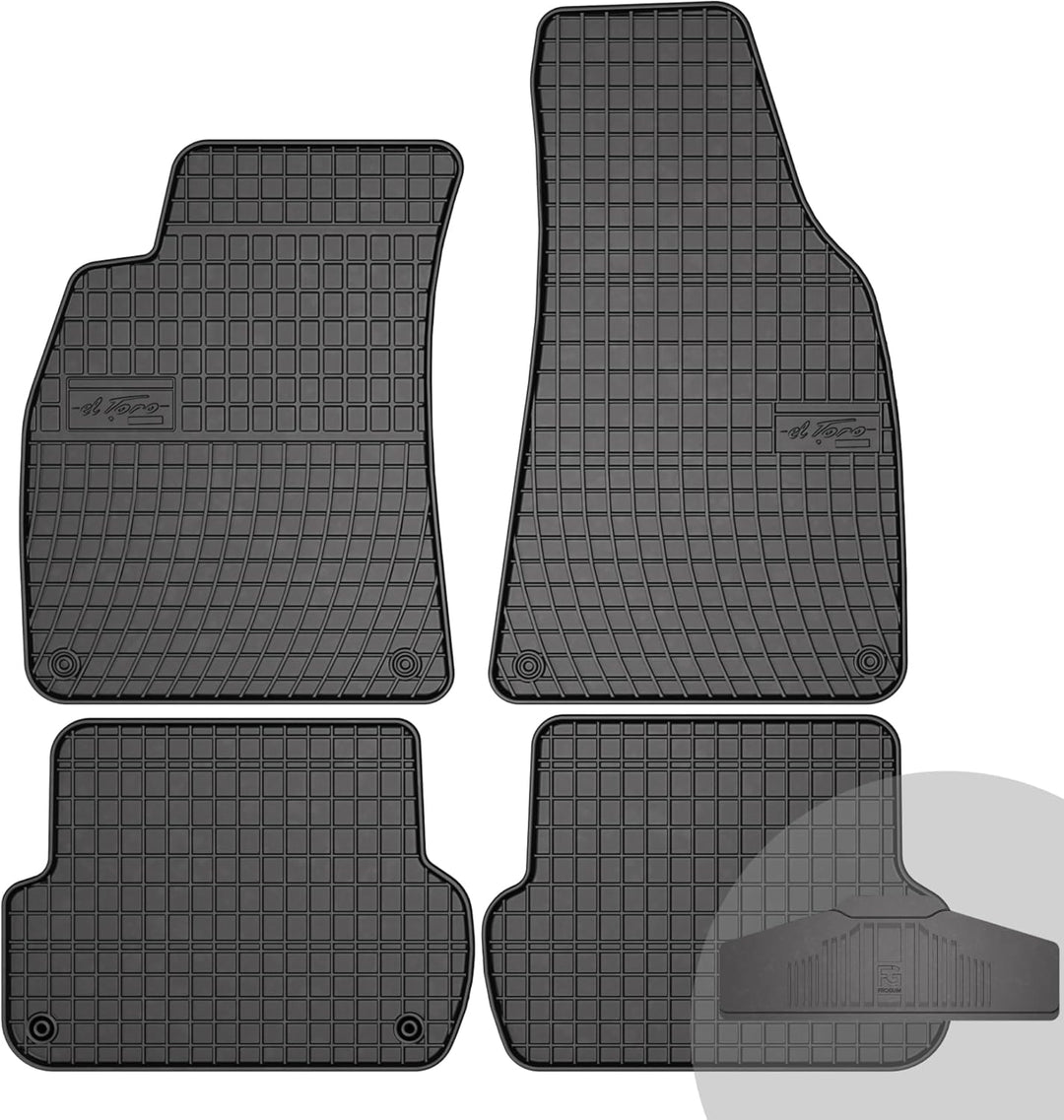 FROGUM EL Toro Gummimatten Ganzjähriges-Set von Autofussmatte Auto Fussmatten für Audi A4 B6 8E 2000