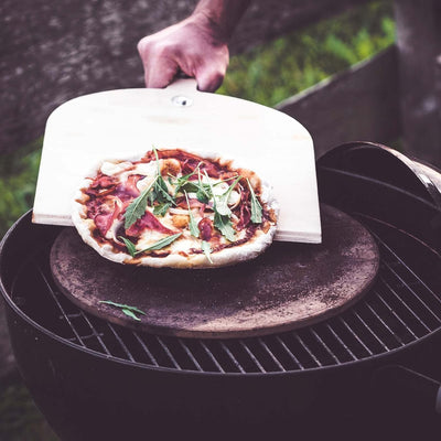 Toboli Pizzastein für Gasofen mit Drehfunktion Ø330mm aus Cordierit bis 500°C für knusprige Pizza