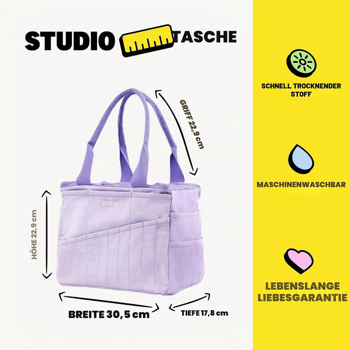 Soolla Studio Art Werkzeugtasche, Töpferwerkzeuge und Kunstbedarf, Leinen-Werkzeugtasche – Künstler-