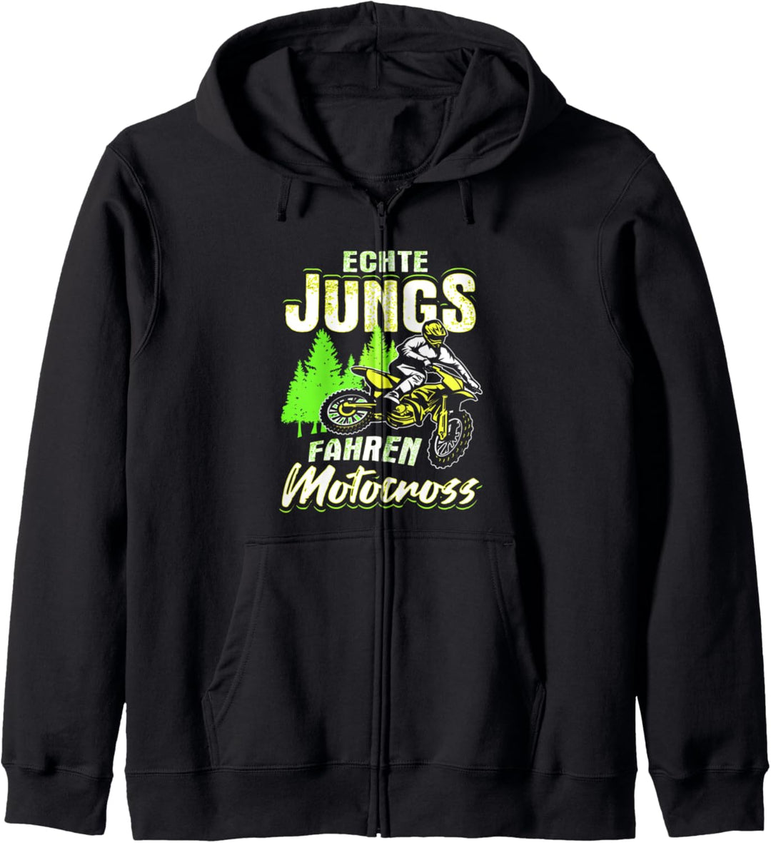 Echte Jungs Fahren Motocross Kinder Motorrad Dirt Bike Biker Kapuzenjacke