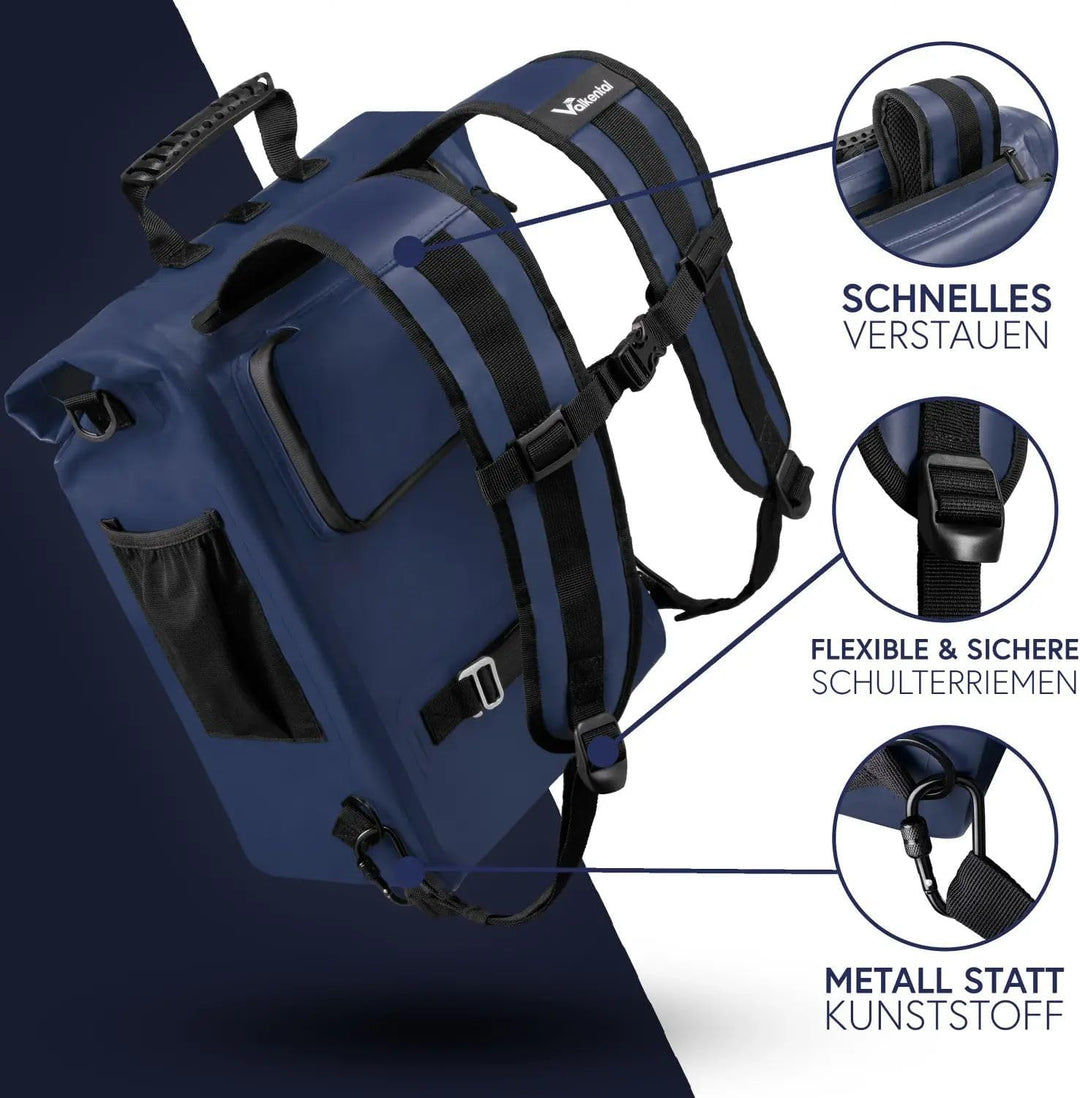 Valkental® 3in1 Fahrradtasche [Bis 25L] - Das Original - Geeignet als Gepäckträgertasche, Rucksack u
