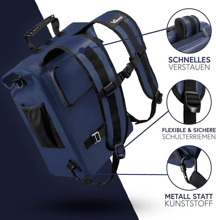 Valkental® 3in1 Fahrradtasche [Bis 25L] - Das Original - Geeignet als Gepäckträgertasche, Rucksack u