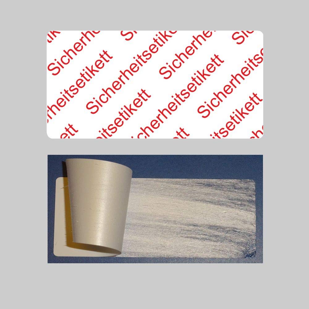 SECURITY WHITE PE - Sicherheitsetiketten"Sicherheitsetikett" auf Rolle - 40 x 20 mm - 1000 Stück (Ro