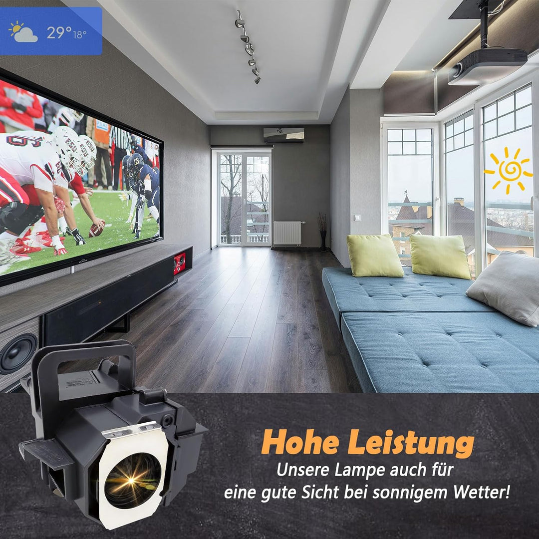 Supermait EP49 A++ Qualität Ersatz Projektorlampe Lampe mit Gehäuse kompatibel mit Elplp49 kompatibe