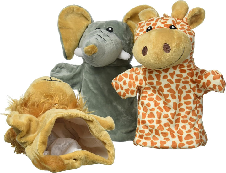 goki Handpuppen Wilde Tiere 3er Set aus Plüsch