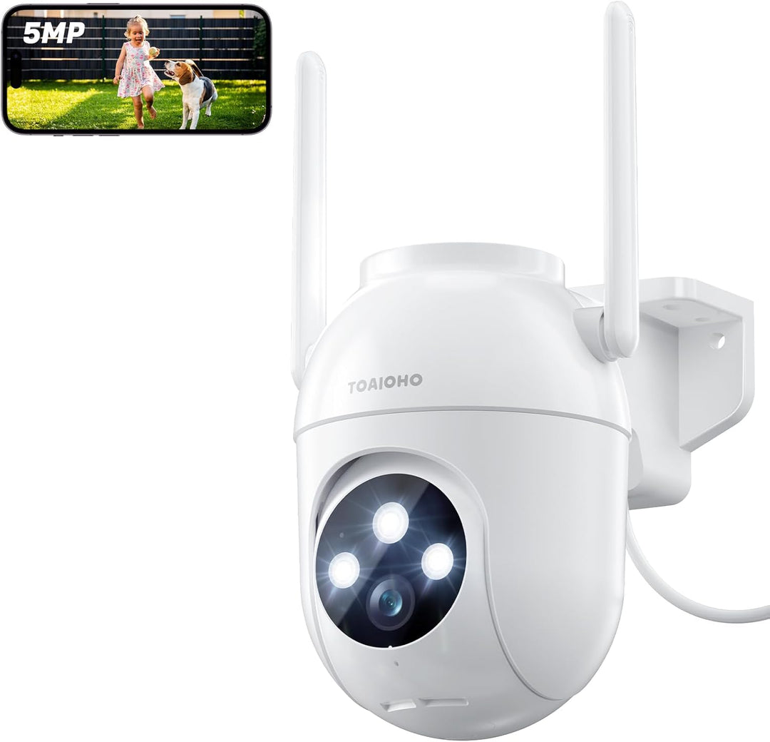 TOAIOHO 5MP Überwachungskamera Aussen Kamera Überwachung Aussen 2,4/5Ghz WLAN IP Kamera Outdoor Auss