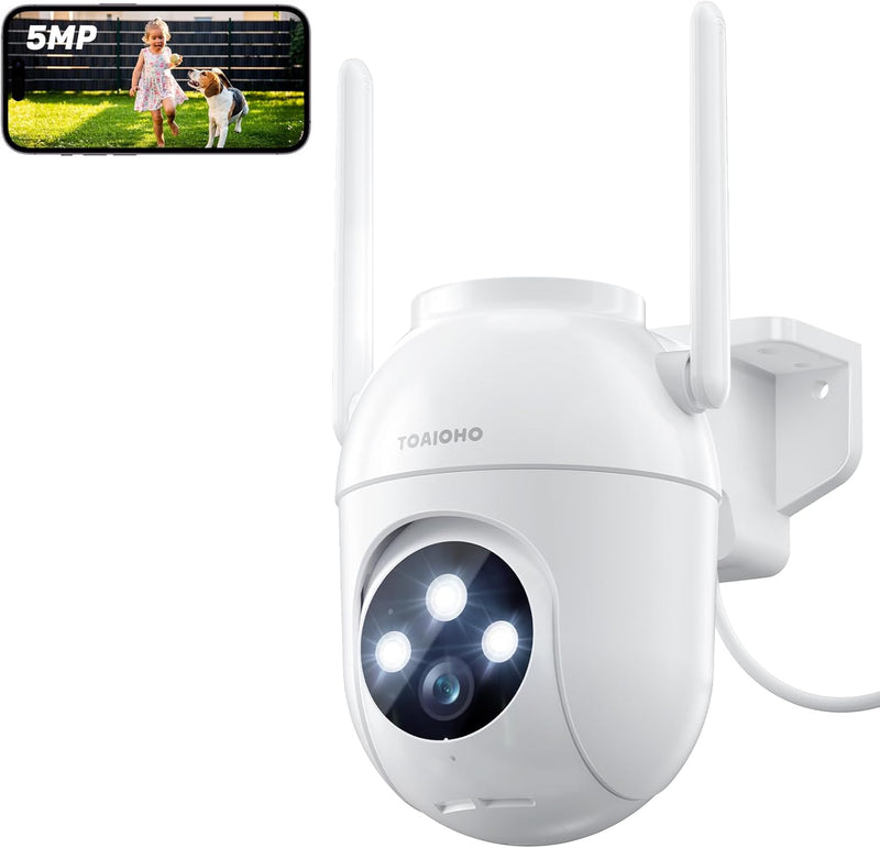 TOAIOHO 5MP Überwachungskamera Aussen Kamera Überwachung Aussen 2,4/5Ghz WLAN IP Kamera Outdoor Auss