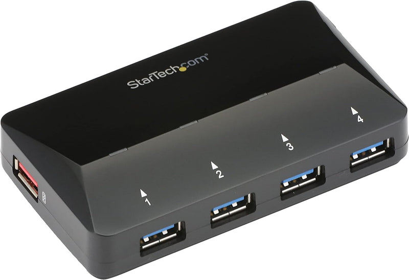 StarTech.com USB 3.0 Hub plus dedizierter Ladeanschluss (4 Port - 1 x 2.4 A Port - Desktop USB Hub -