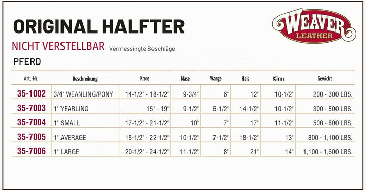 WEAVER Leather, Nicht verstellbares Halfter burgunderfarben Average Horse, burgunderfarben Average H