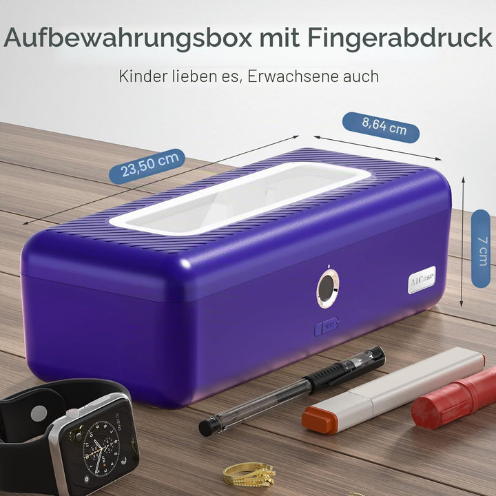 AICase AICase Aufbewahrungsbox für biometrische Fingerabdrücke, tragbar, für Bargeld, Schmuck, Siche
