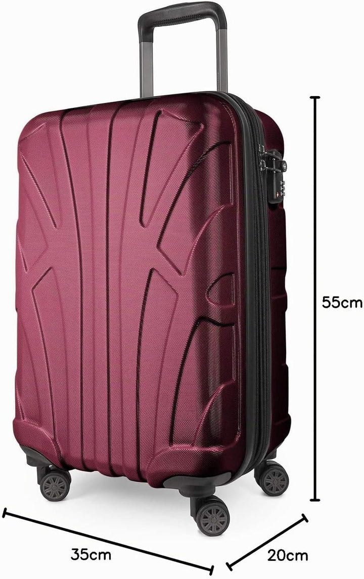 suitline Handgepäck Hartschalen-Koffer Koffer Trolley Rollkoffer Reisekoffer, TSA, 55 cm, ca. 34 Lit