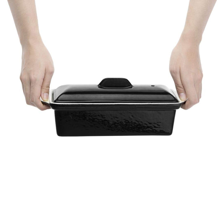 Vogue Gusseiserne Terrinenform 1,3 Liter, Schwarz, Grösse: 90(H) x 310(B) x 100(T)mm, Emailliertes G