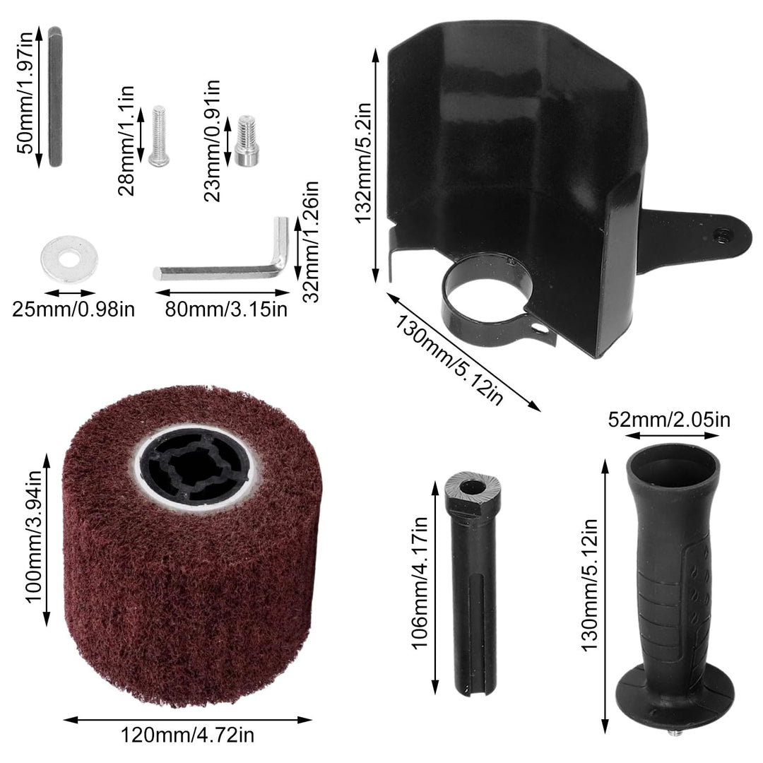 Poliermaschinen Zubehör Set, 120 x 100 mm Schleifwalzen, dicke Schutzhülle zur Stabilisierung, geeig