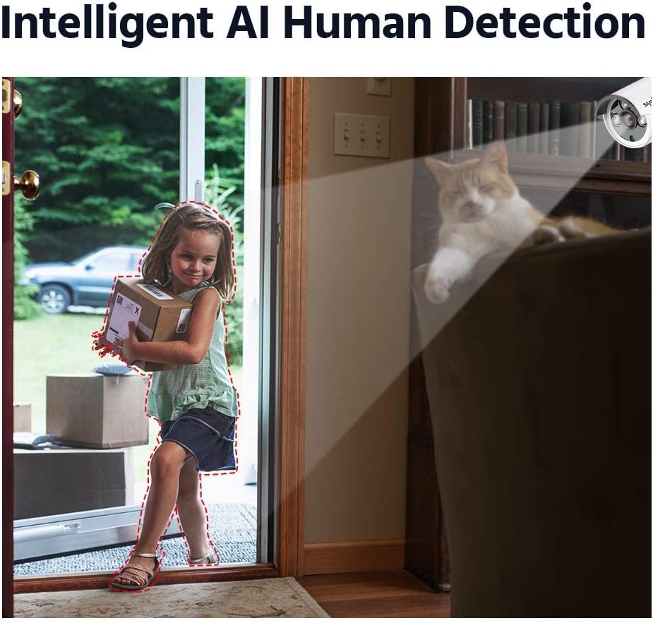 SANNCE Überwachungskamera Set mit Monitor 4CH 5MP NVR und 4x 3MP WiFi Kameras Aussen WLAN Überwachun