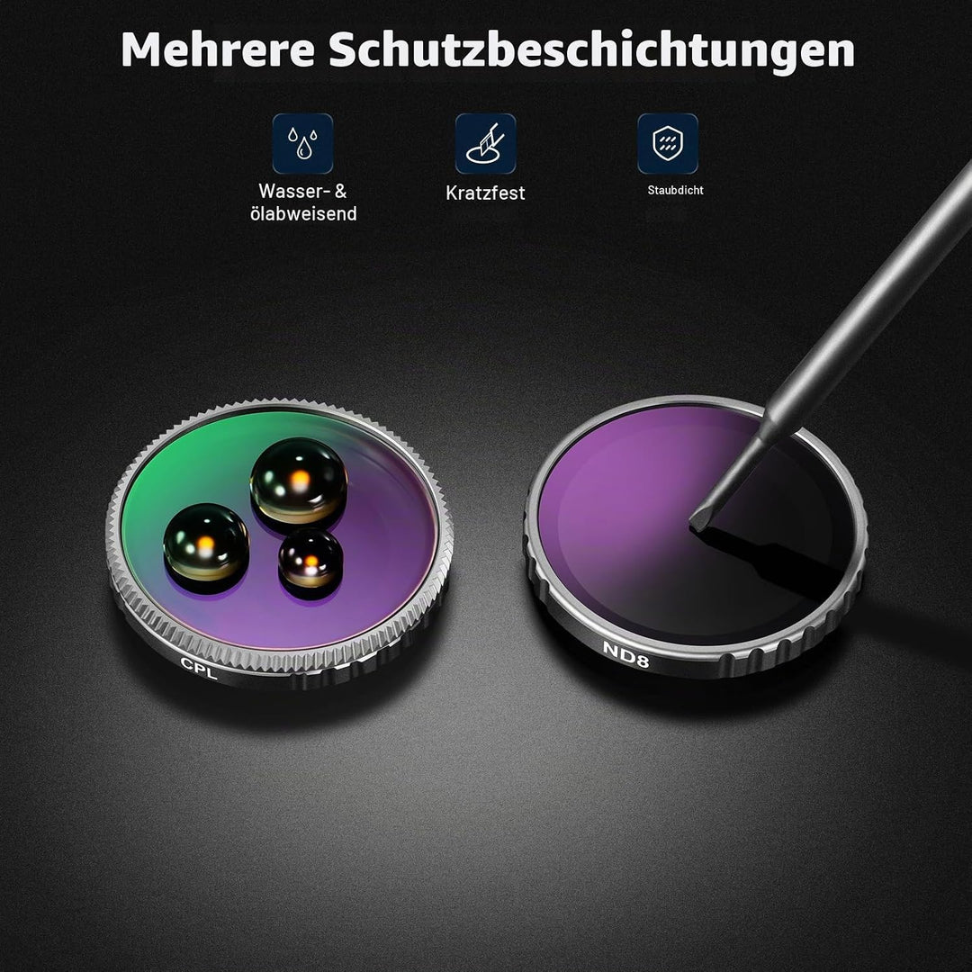 NEEWER ND-Filter-Set, kompatibel mit Insta360 GO 3S, CPL+ND8+ND16+ND32 Filter-Set, Action-Kamera-Zub