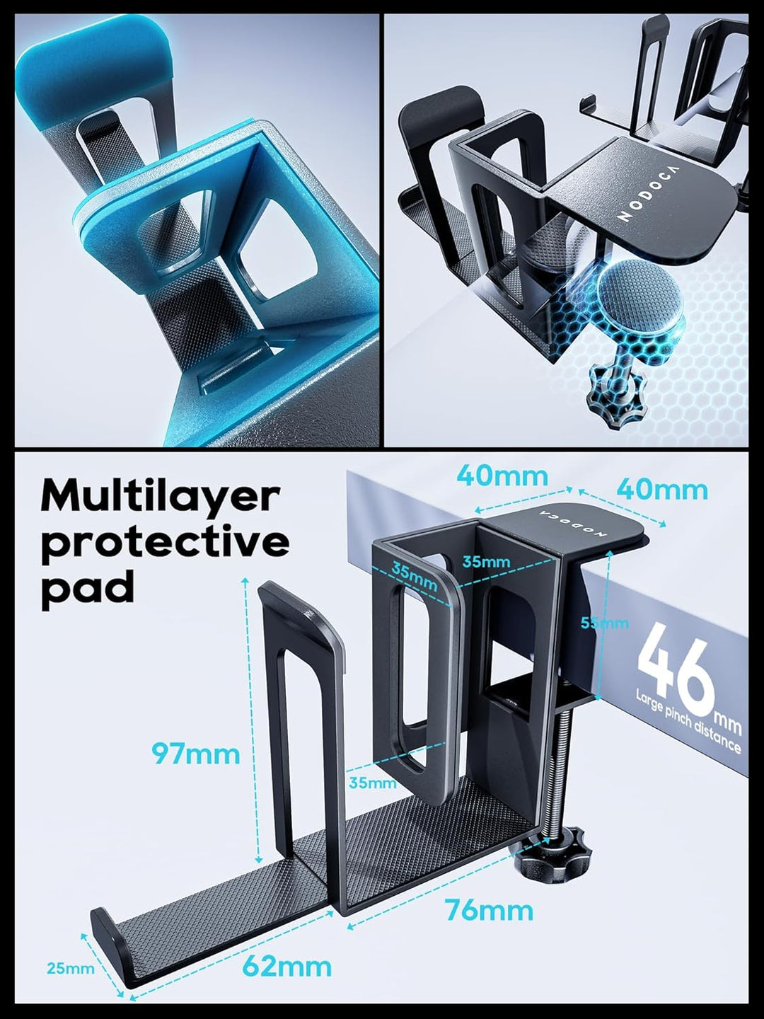 NODOCA Laptop Ständer Vertikal, Aluminium Vertikaler Laptop Ständer, Platzsparender Desktop-Seite Mo