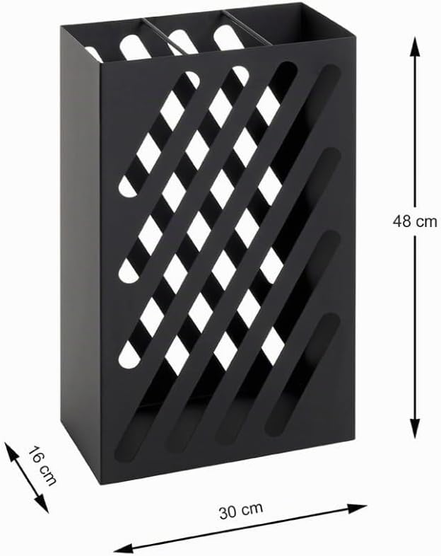 HAKU Möbel Schirmständer, Metall, schwarz, B 30 x T 16 x H 48 cm T 16 x B 30 x H 48 cm Schwarz, T 16