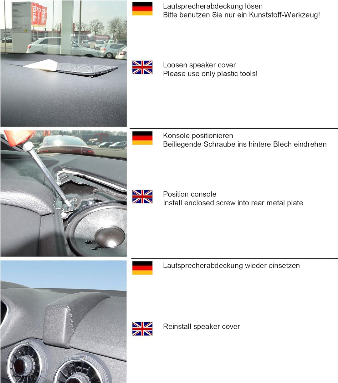 KUDA 5735 Halterung Kunstleder schwarz für Audi TT ab 07/2014 / Toyota Hilux (8.Gen) ab 2015, 5735