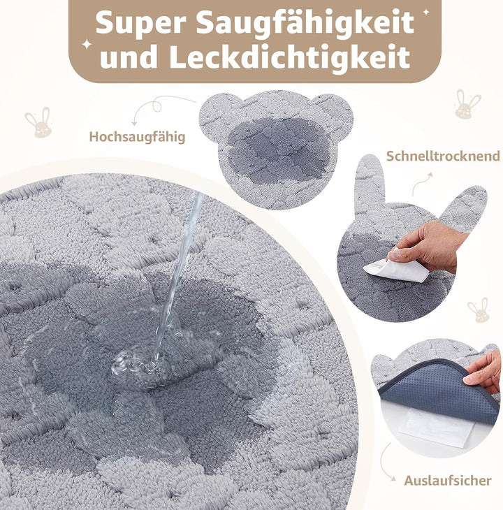 120x60cm Pipipads für Meerschweinchen & Pipi Matte für Kaninchen - Waschbare, saugstarke Unterlage m