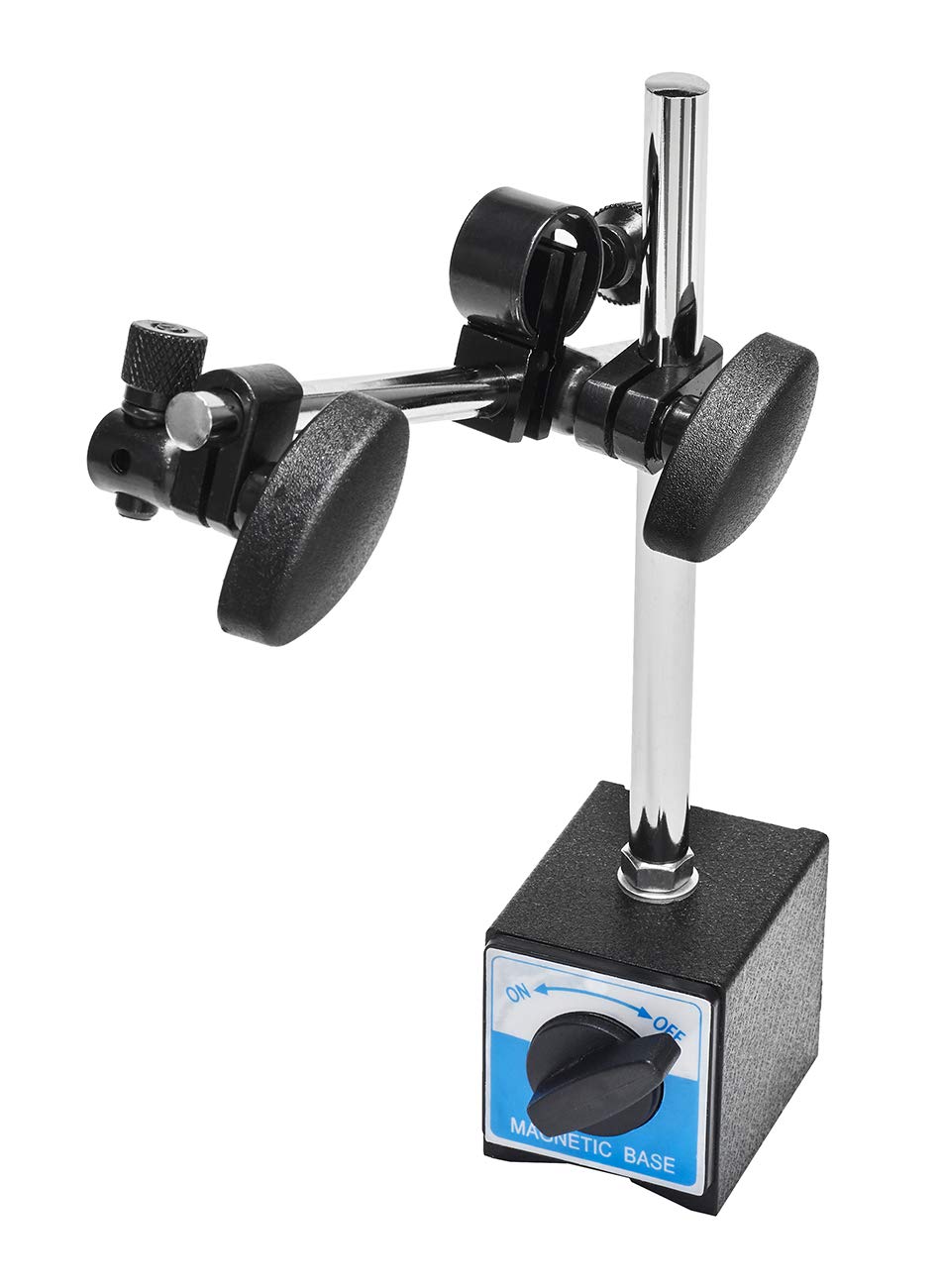 WABECO Magnet-Messstativ mit Einzelklemmung, Präzisions-Messstativ mit Magnetfuss 80 kg Haftkraft