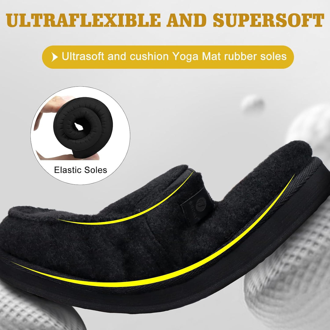 ONCAI Hausschuhe Herren Komfort Pantoffeln Plüsch Streifen Hüttenschuhe Wärme Cord Flauschig Slipper