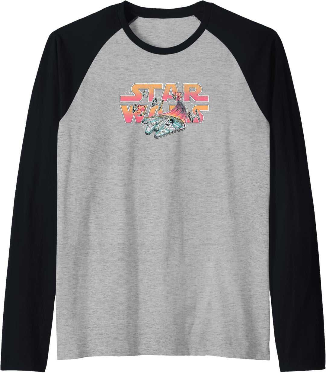 Star Wars Millennium Falcon Tie Fighter Space Battle Logo Raglan