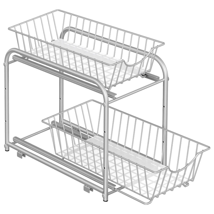 SONGMICS Organizer für Küche, 2 ausziehbare Schubladen für Schränke, stapelbarer Schubladen Organize