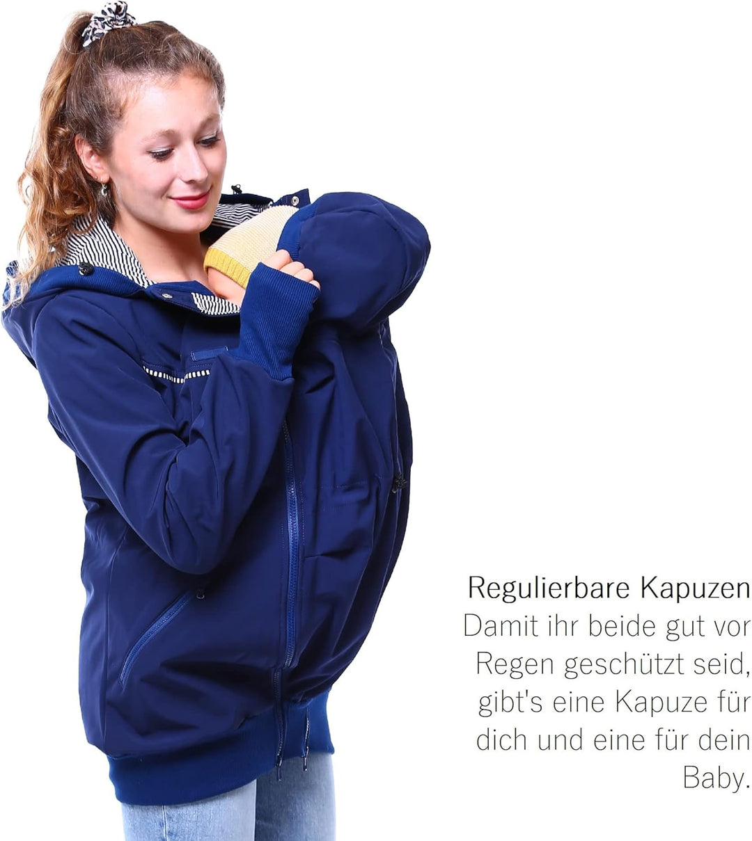 Viva la Mama 4in1 Tragejacke für Tragen auf dem Rücken oder der Brust, Softshell, Umstandsjacke + Kä