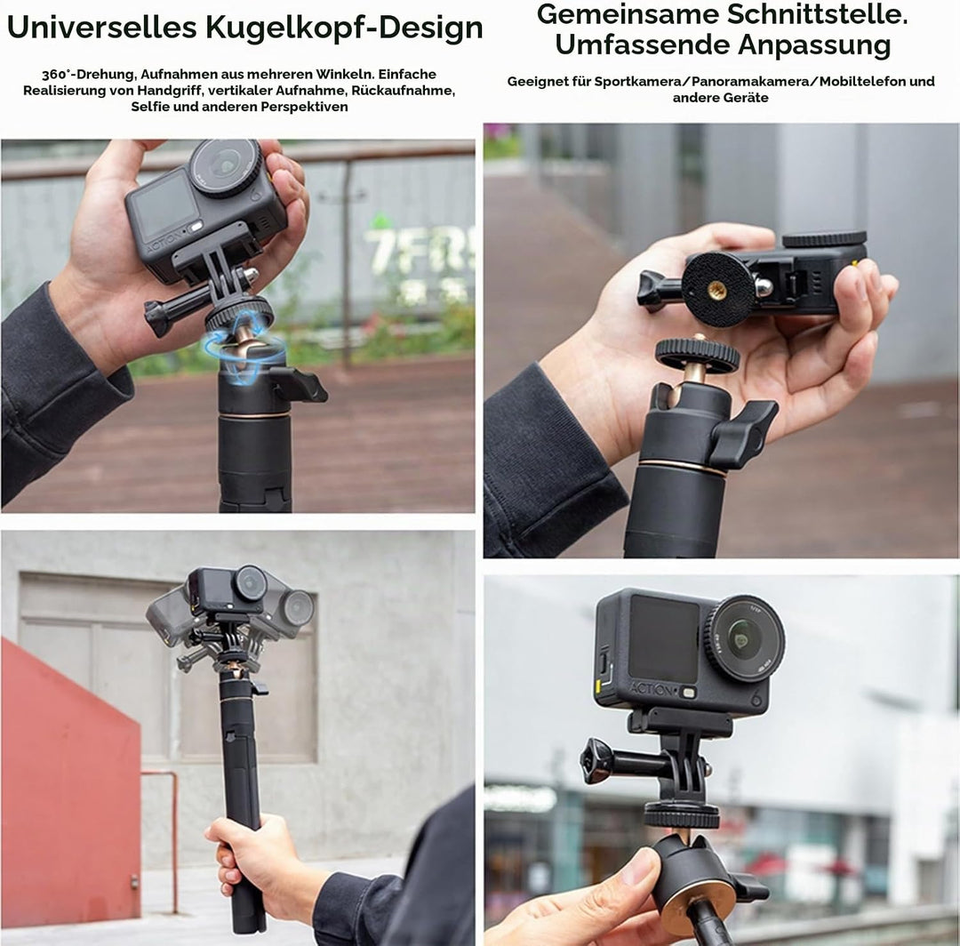 120 cm Stativ & Selfie-Stick für DJI Osmo Action 6, erweiterbares Selfie-Stick-Stativ, kompatibel mi