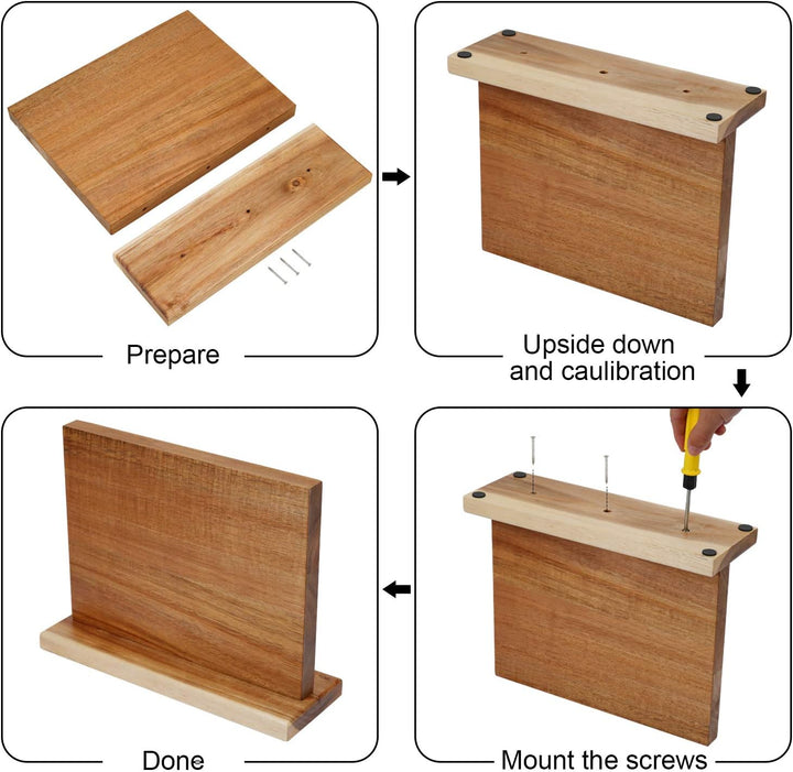 Tuevob Magnetischer Messerhalter mit starkem Magnet Messerblock Messerständer Doppelseitiger Magneti