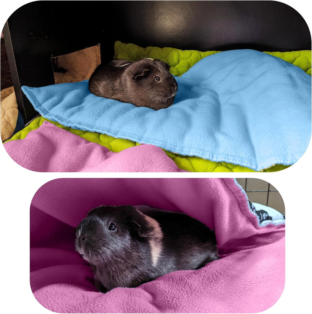 Dickes Fleecekissen für Meerschweinchen und Hasen - saugfähige Fleeceseite - weiche und frische weis