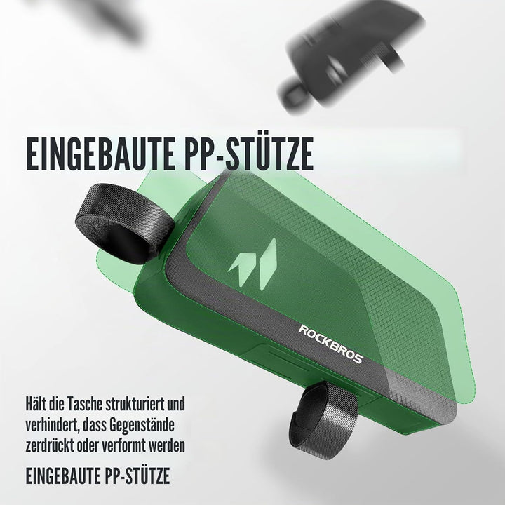 ROCKBROS Fahrrad Rahmentasche 100% Wasserdicht 1L, Oberrohrtasche Schlankes Design mit Formstabiler