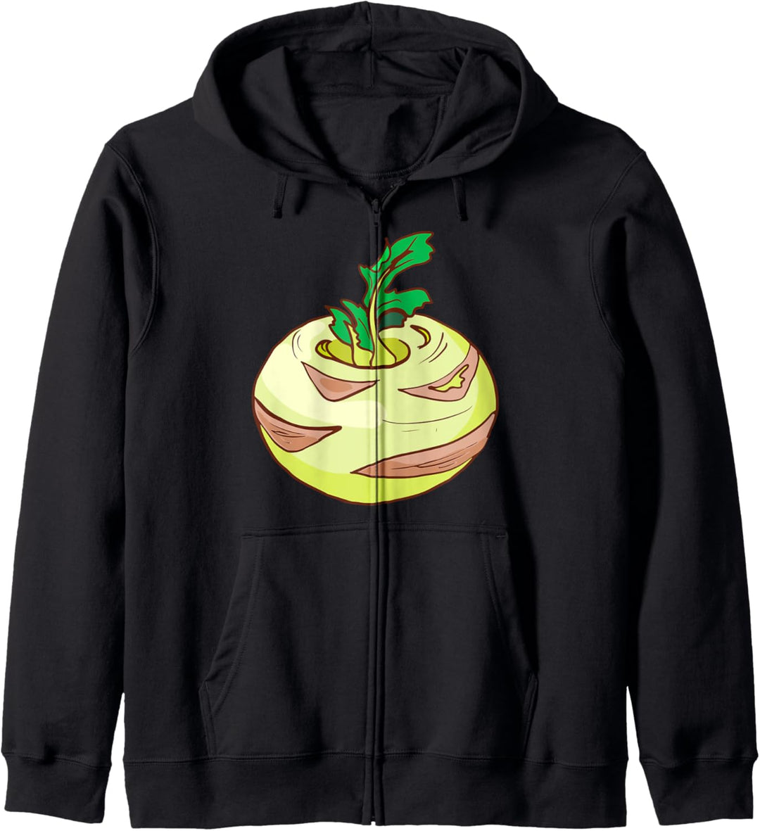 Gelbe Kohlrabi Gemüse Vegan Veganer Vegetarisch Vegetarier Kapuzenjacke