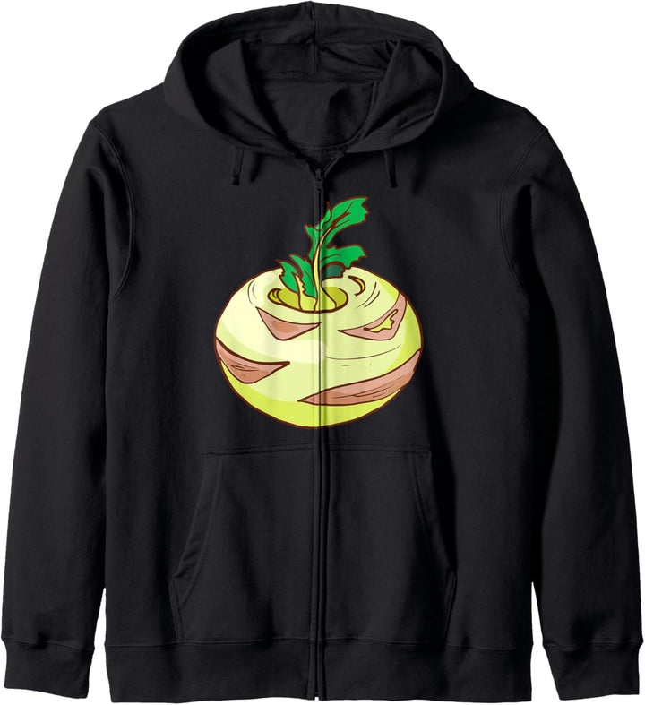 Gelbe Kohlrabi Gemüse Vegan Veganer Vegetarisch Vegetarier Kapuzenjacke