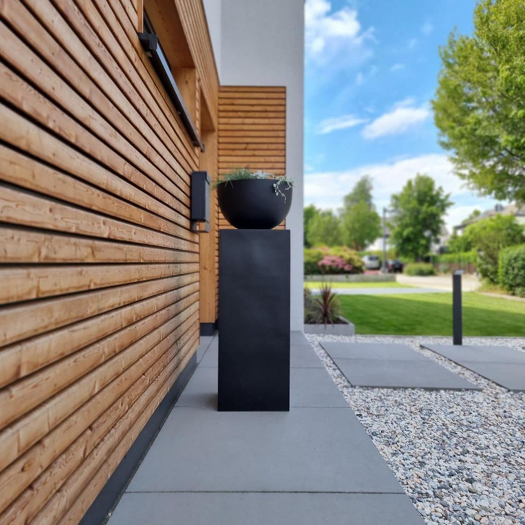 VIVANNO Podest Deko-Säule Stele Blumenständer Fiberglas Anthrazit 40x40x80 40x40x80 cm Anthrazit Mat