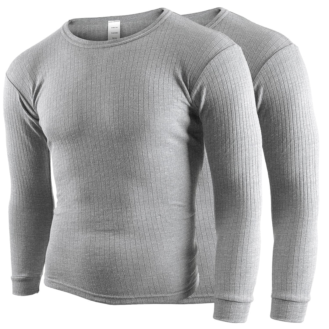 Black Snake® Thermounterhemd Thermounterwäsche Sport Unterhemden Herren 2 Stück Langarm M Grau, M Gr