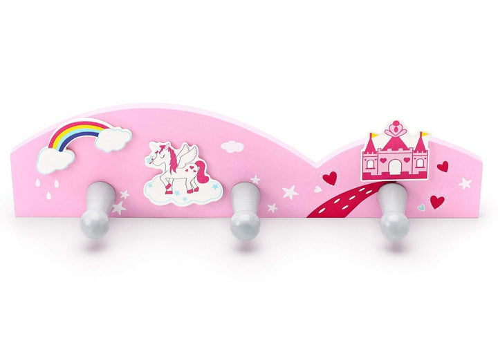 Mousehouse Gifts - Kinder Garderobenleiste mit 3 Haken - Einhorn - für Mädchen