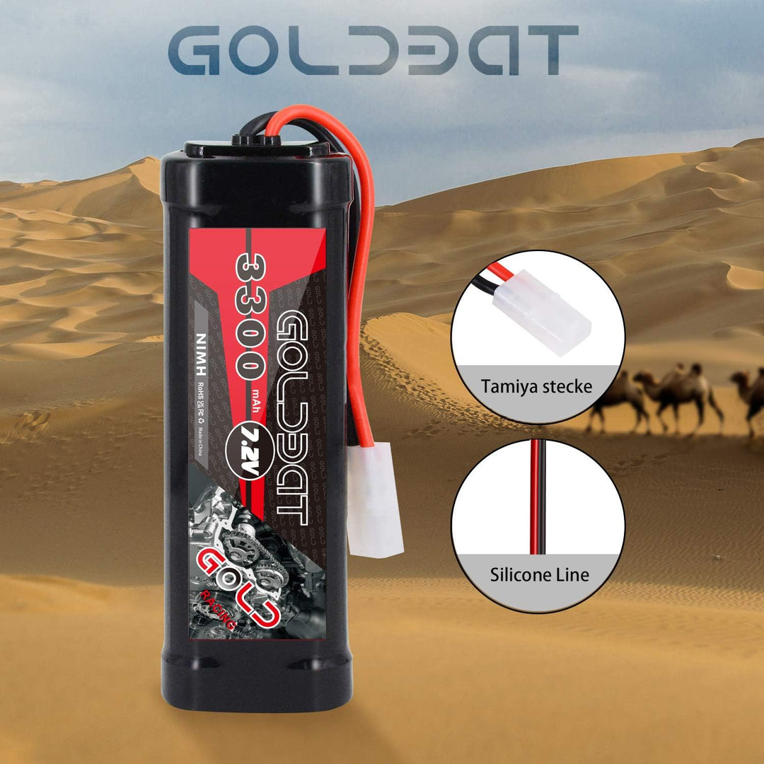GOLDBAT RC Akku NiMH Akku Pack 3300 mAh 7,2V Batterie Ersatzakku mit Tami YA Stecker für RC Autos Bo