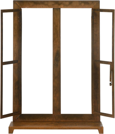 Outsunny Eisenfenster, Edelrost Sprossenfenster, 55 x 80 cm Fensterrahmen mit Schwelle und Riegel, G