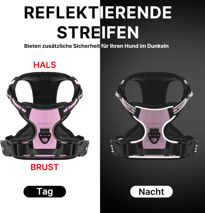 Demigreat Hundegeschirr Mittelgrosse Grosse Hunde, Anti Zug Hundegeschirr Gepolstert mit Griff, Atmu