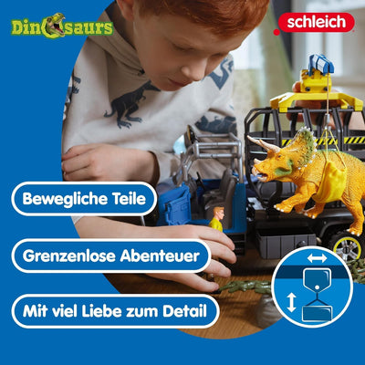 schleich 42565 Dinosaurier Truck Mission, für Kinder ab 5-12 Jahren, DINOSAURS - Spielset