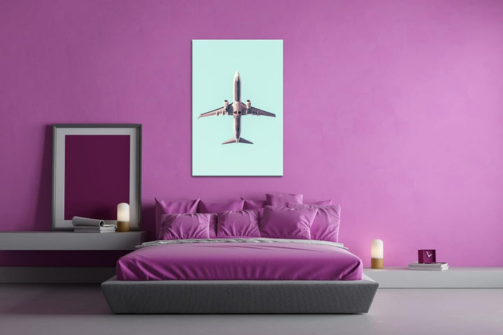 deyoli Unterseite eines Flugzeuges Format: 100x70 als Leinwand, Motiv fertig gerahmt auf Echtholzrah