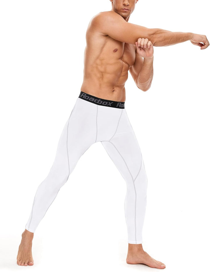 Roadbox Kompressionshose Herren Laufhose Lang für Sport, Training, Fitness, Radfahren, Yoga, Wandern