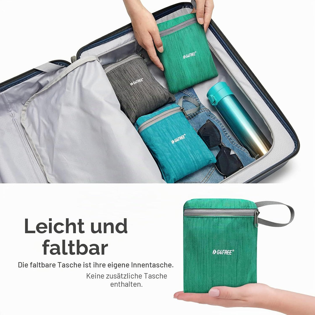 G4Free 10/15/20L Faltbarer Rucksack Klein, Wanderrucksack Leicht, Tagesrucksack Damen Herren für Wan