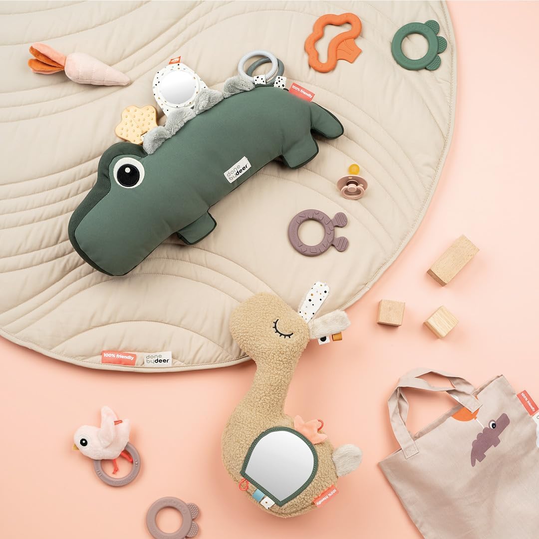 Done by Deer Spielkissen Croco Grün – Bauchzeit Babyspielzeug 0-6 Monate – Aktivitätsspielzeug Lager