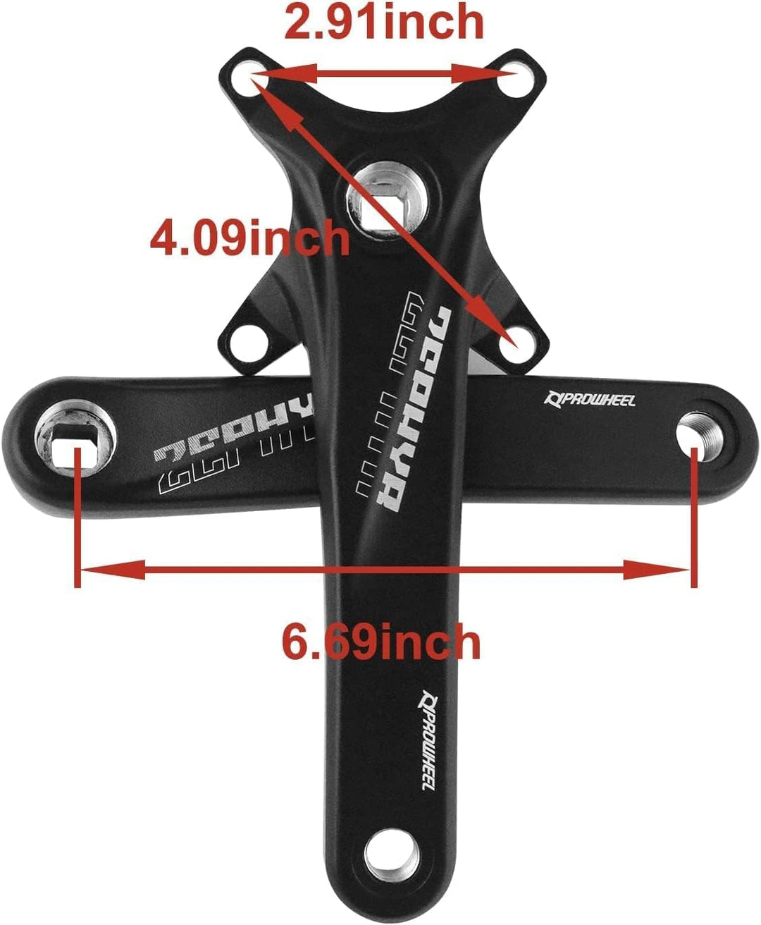 splumzer 170mm Vierkantkurbel für Mountainbike mit 104 Lochkreis 32/34/36/38T Kettenblatt, Wide Narr