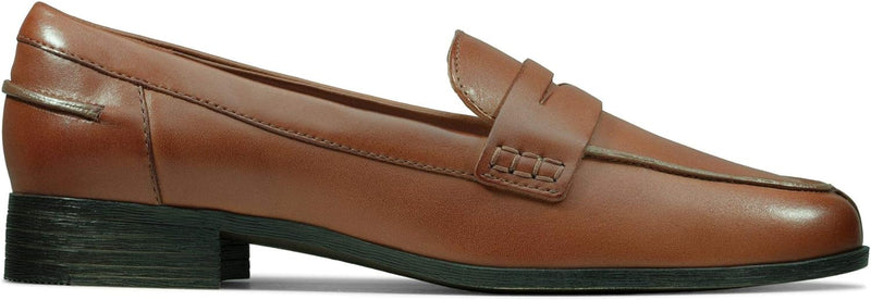 Clarks Damen Hamble Loafer 40 EU Tan Leather, 40 EU Tan Leather